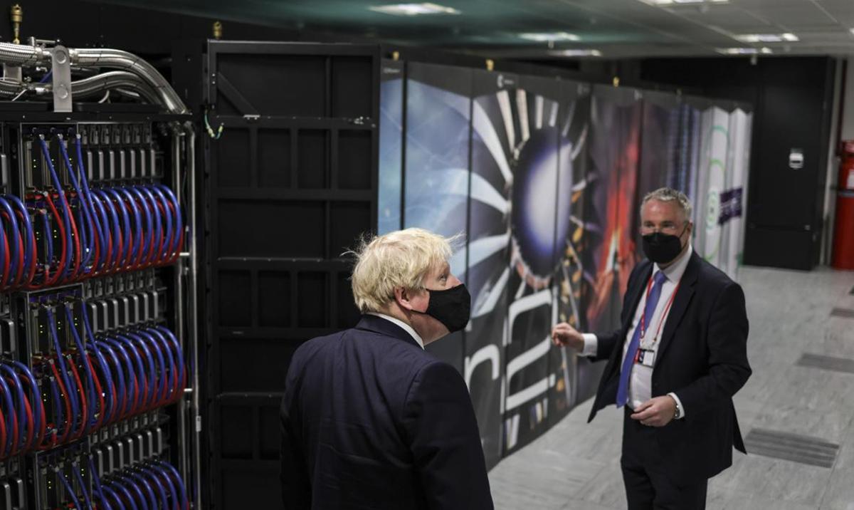 Prime Minister Boris Johnson and Professor Mark Parsons at EPCC
