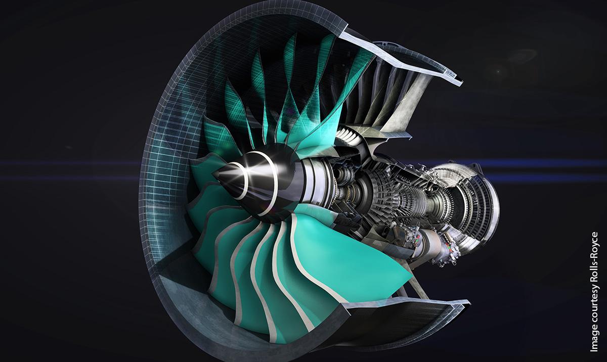Simulation of Rolls Royce turbine 