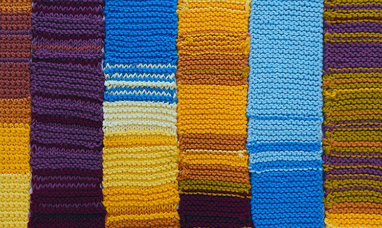 Six knitted Air Stripes bands
