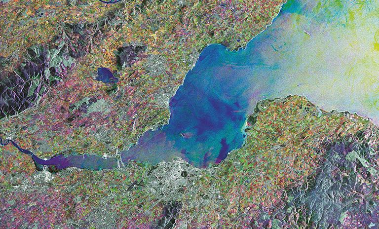 Satellite view of Edinburgh and West Fife