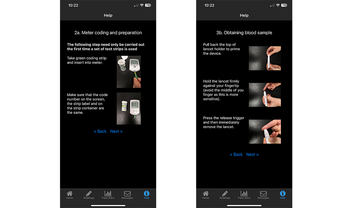 GoutSMART app screengrabs