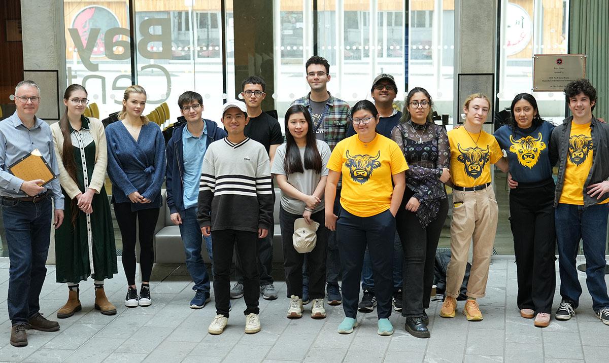 Group photo of HPC Summer School students with Prof Mark Parsons in Bayes Centre