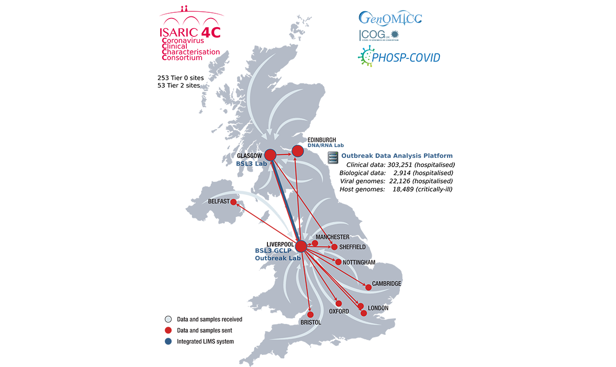 ISARIC4C map of data distribution