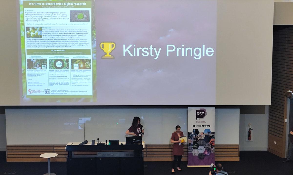Kirsty Pringle receives award at RSECon25