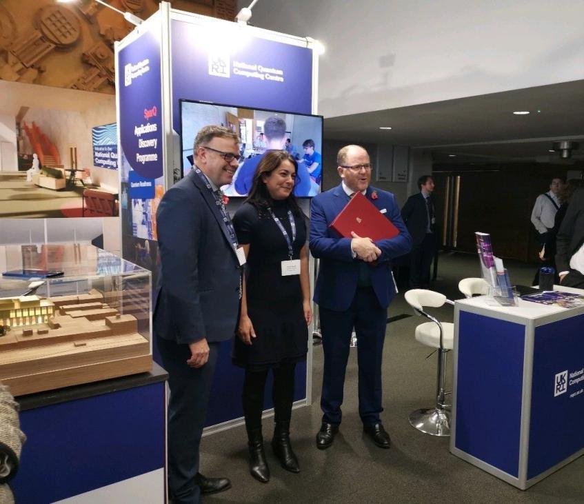 Professor Elham Kashefi meets George Freeman MP, Honourable Minister of State, Department for Business, Energy and Industrial Strategy,at the UK National Quantum Technologies Showcase 2022, London. Image: NQCC