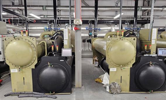 Photo showing cooling equipment in a plant room