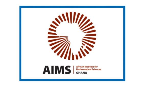 AIMS Ghana logo with stylised map of Africa. 