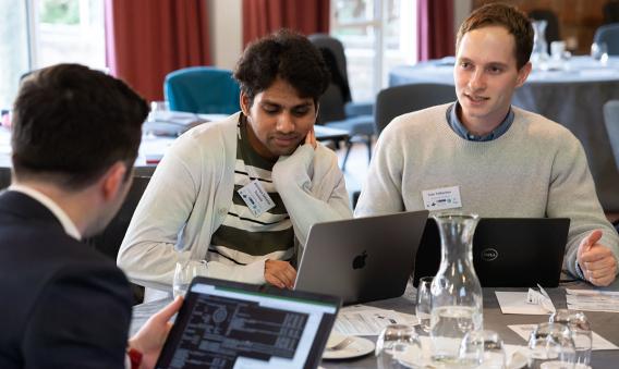 Group work with laptops