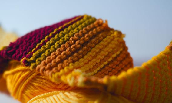 Close up view of knitted Air Stripe