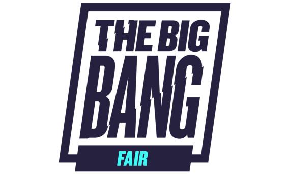 Logo with text "Big Bang Fair" with blue text contained in a white square