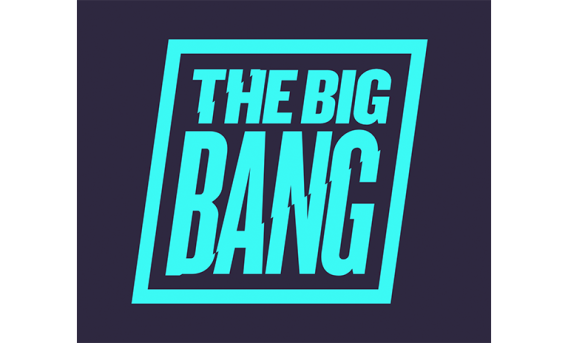Text "the Big Bang" in pale blue on dark blue background