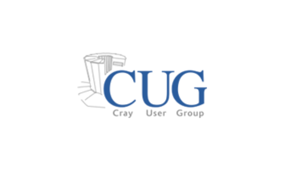 Text: CUG Cray User Group. with line drawing of early computer