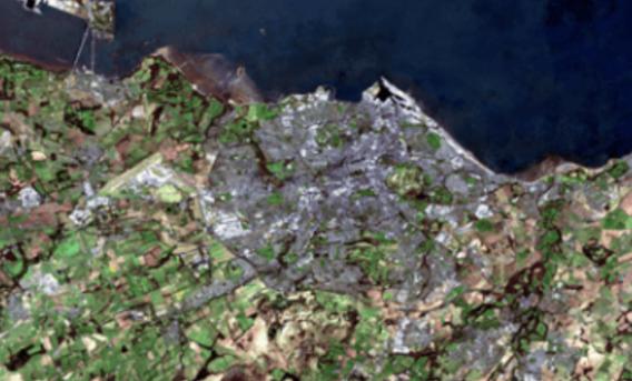 Satellite image of Edinburgh area