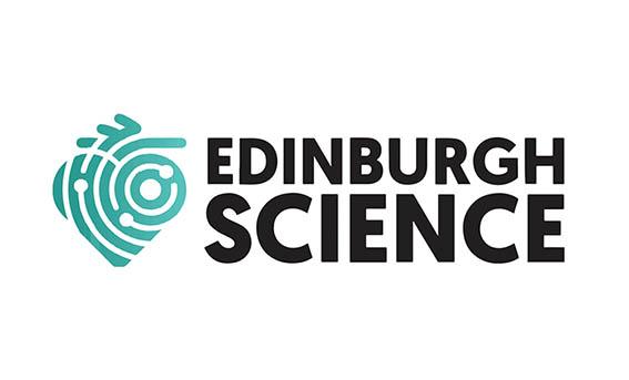 "Edinburgh Science" text in black with green maze-style graphic