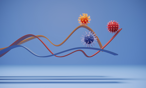 Covid virus in stylised graph