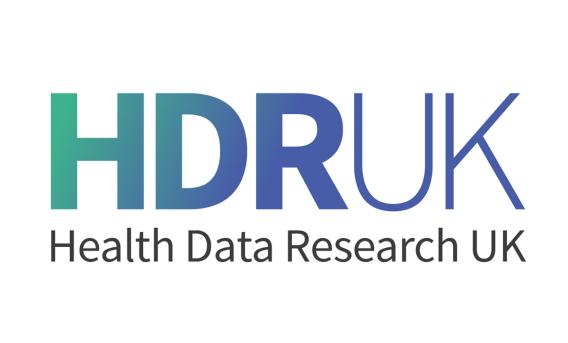 Logo with text "HDRUK Health Data Research UK"