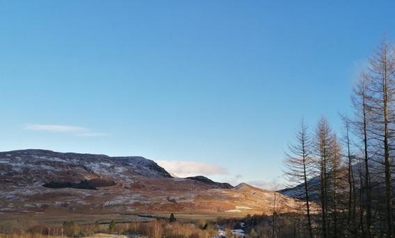 Hill and blue sky