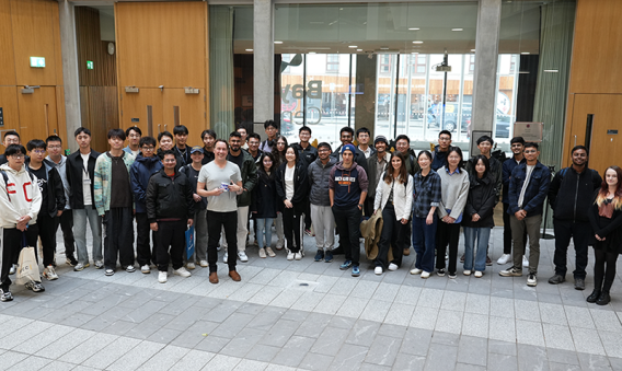 Group of EPCC MSc students and staff in Bayes Centre