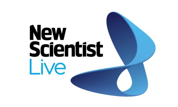New Scientist Live logo: text plus infinity symbol in blue