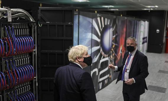 Prime Minister Boris Johnson and Professor Mark Parsons at EPCC