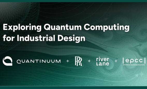 Montage with text 'Exploring quantum computing for industrial design"