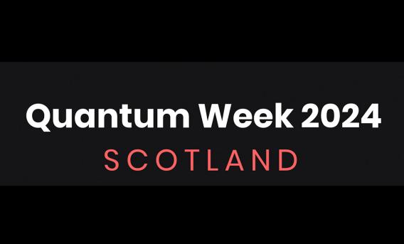 Text "Quantum Week 2024 Scotland" on black background