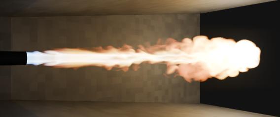 Ray traced render of a pilot flame