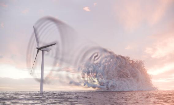 Computer visualisation of wind turbine turbulence