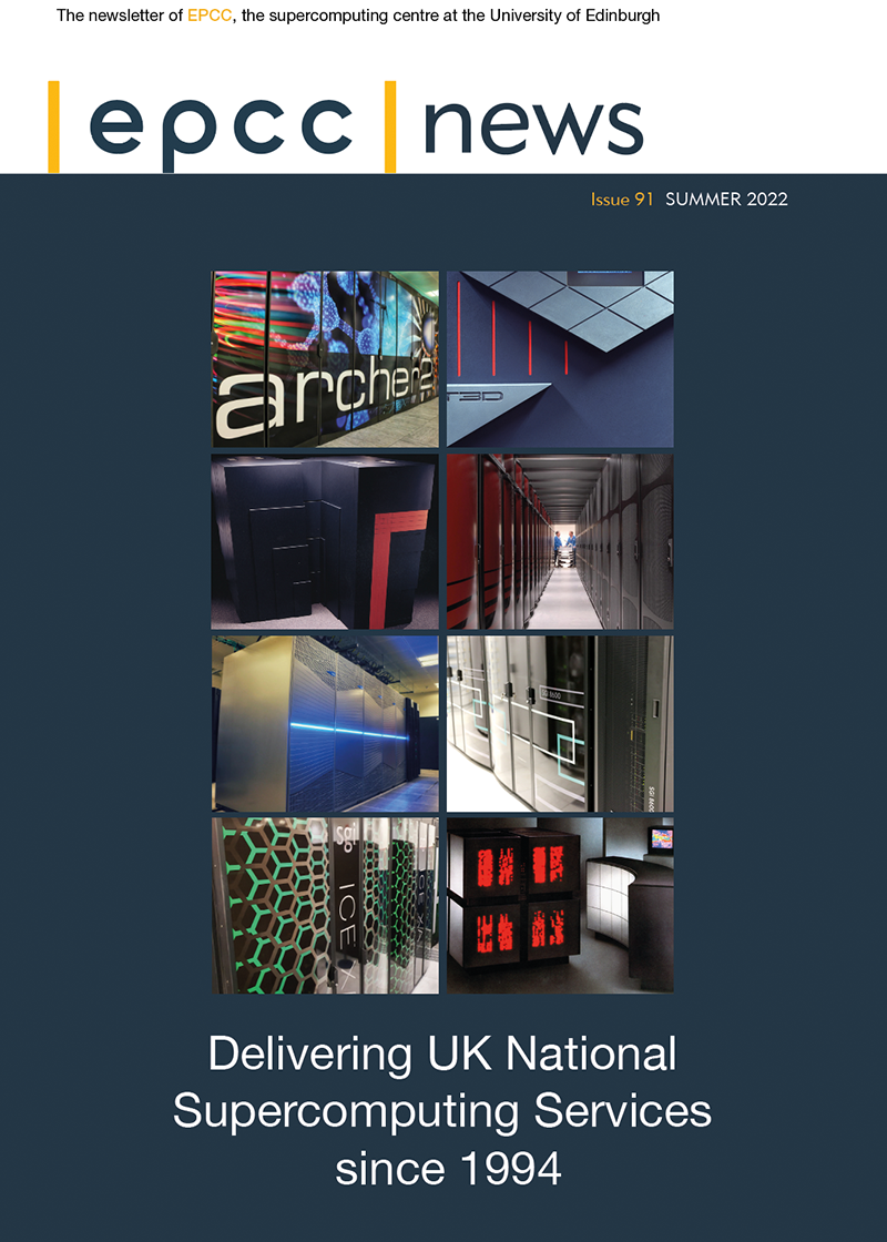Cover of newsletter showing a selection of past and current HPC systems